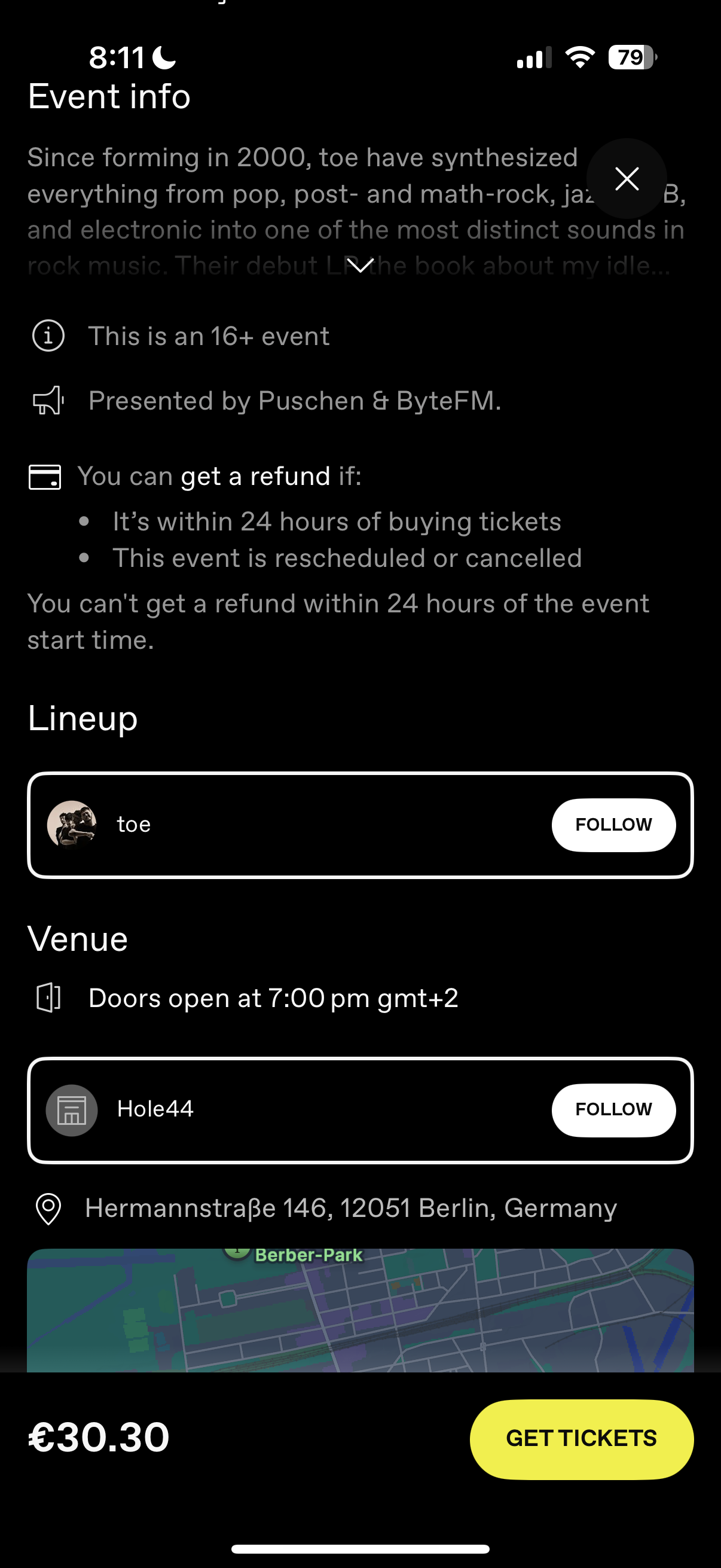 DICE 모바일 앱 이벤트 상세 스크린 2
