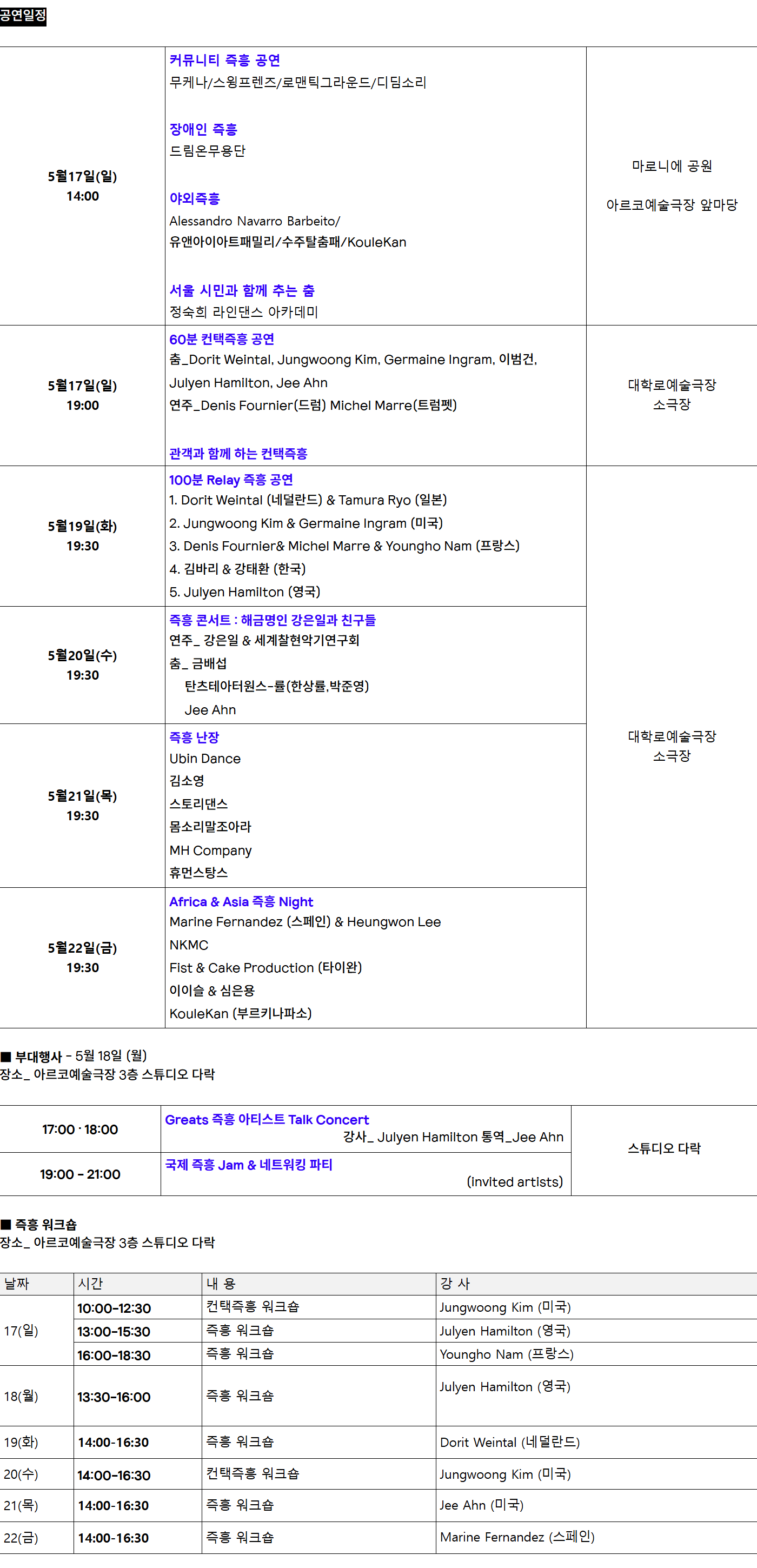 제26회 서울국제즉흥춤축제: 가장 순수한 춤과 만난다 상세 2c39474a