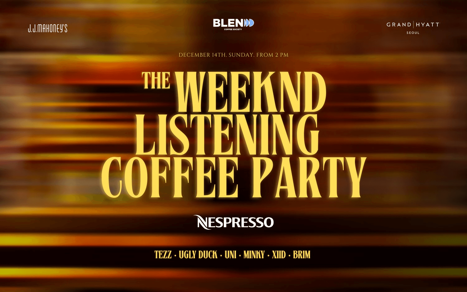The Weekend listening coffee party