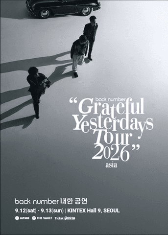 back number 내한공연: Grateful Yesterdays Tour [서울] 포스터