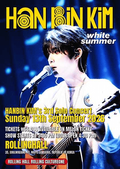 HANBIN KIM 3rd Solo Concert: White Summer 포스터